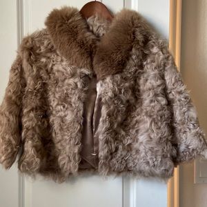 Lamb fur cropped coat